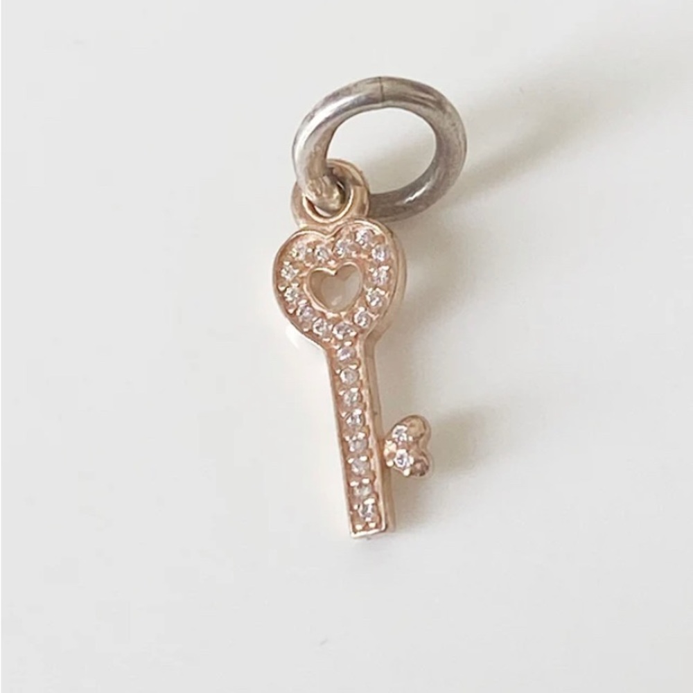 Pandora 14K Rose Gold Hanging Symbol Of Trust Key Pendant  791358CZ